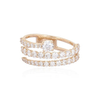 Crafted Diamond Open Wrap Ring in 14K Yellow Gold