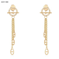 Equinox Chain Diamond Drop Earrings in 14K Yellow Gold