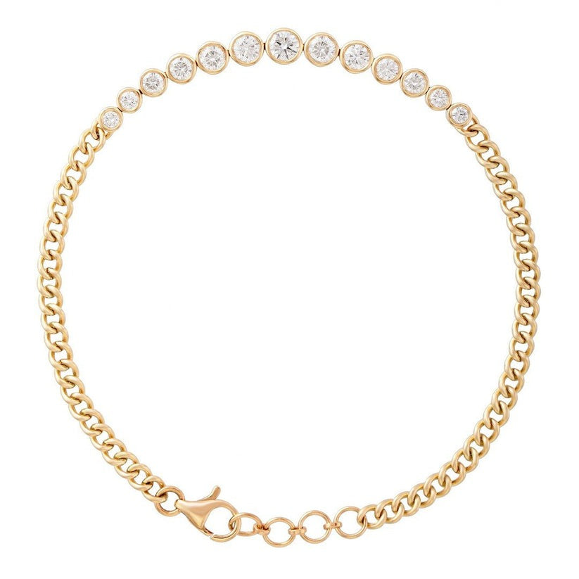 Chained Radiance Diamond Link Bracelet in 14K Yellow Gold