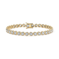 Illusion Line Tennis Bracelet in 14K Yellow Gold