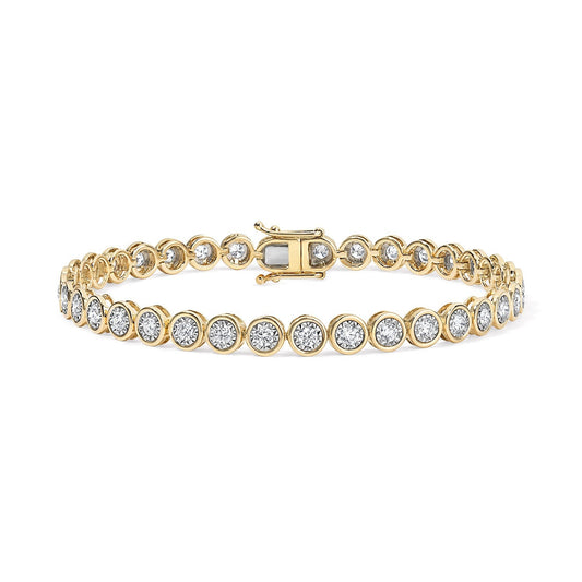 Illusion Line Tennis Bracelet in 14K Yellow Gold