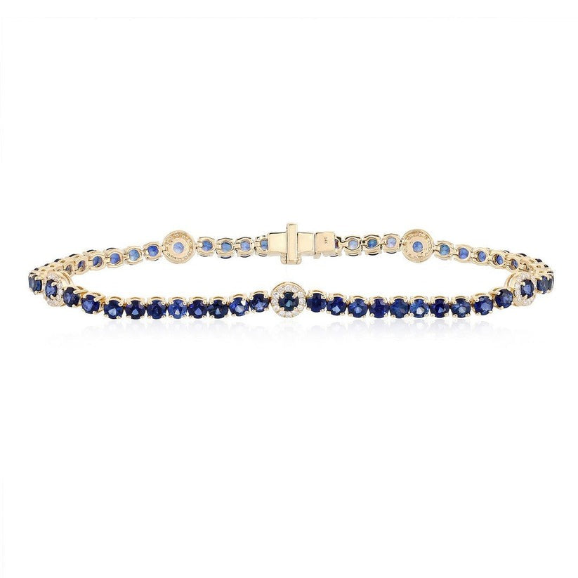 Diamond Solitaire Tennis Bracelet in 14K Yellow Gold