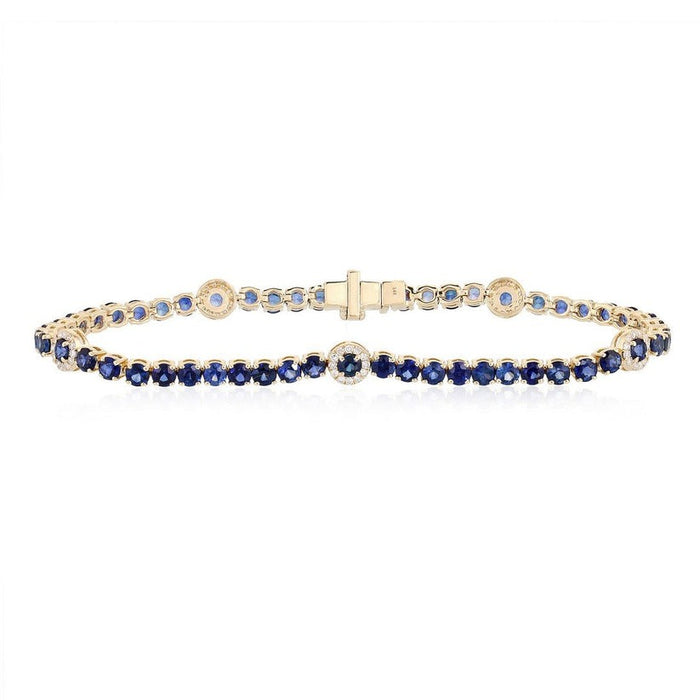 Diamond Solitaire Tennis Bracelet in 14K Yellow Gold