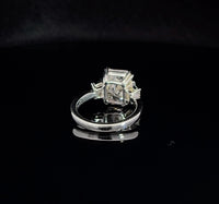 Platinum Diamond Radiant Ring in 18K White Gold