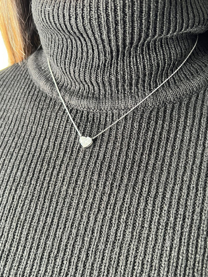 Heart Cut Diamond Solitaire Necklace in 14K Yellow Gold