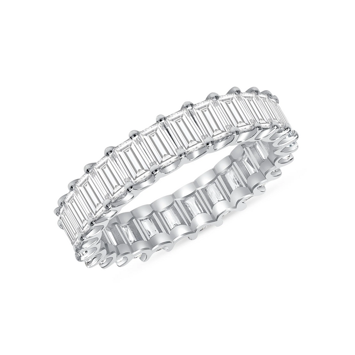 Baguette Diamond Eternity Band Ring in 14K White Gold