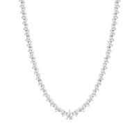 Round Diamond Pear Shaped Necklace in 18K Gold
