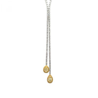 Golden Dewdrop Diamond Lariat Necklace in 18K Yellow Gold
