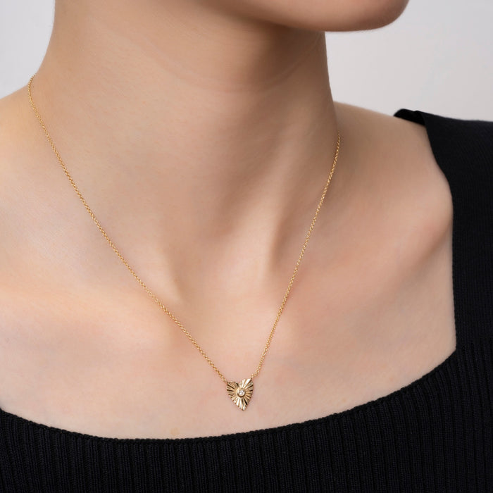 Heart Shape 14K Radiant Heart Diamond Necklace