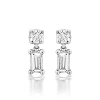 Eclipse Wave Diamond Drop Earrings in 14K Yellow Gold