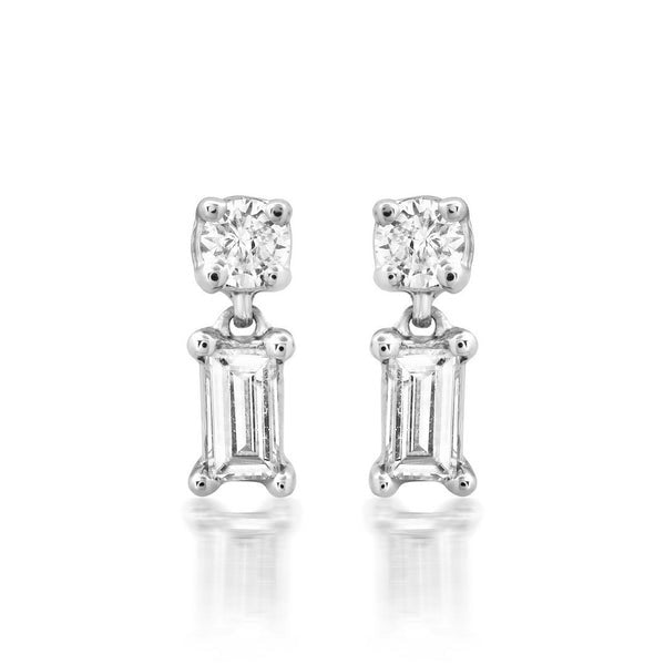 Eclipse Wave 14K (or 18k upon request) Yellow Gold Diamond Drop Earrings