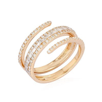 Twist Diamond Open Wrap Ring in 14K Yellow Gold