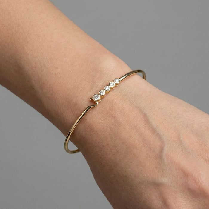 Dusk Radiance Diamond Bangle Bracelet in 14K Yellow Gold