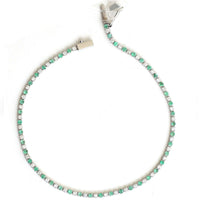 Green Emerald & Diamond 14K Gold Tennis Bracelet