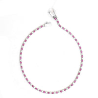 Pink Sapphire & Diamond 14K Gold Tennis Bracelet
