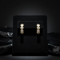 Heart Shape Diamond Huggie Earrings in 14K Yellow Gold