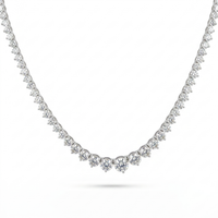 Classic Graduated Round Diamond Tennis Necklace in 18K Gold