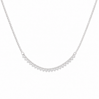 Tapered Diamond Fringe Necklace in 14K White Gold