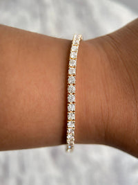 Radiant Round Cut Diamond Tennis Bracelet in 14K Gold
