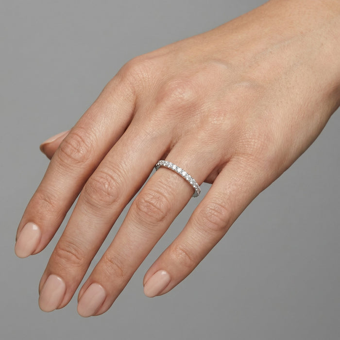 Petite Pave Diamond Eternity Band Ring in 14K Gold