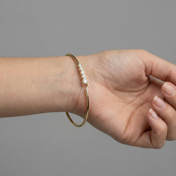 Dusk Radiance Diamond Bangle Bracelet in 14K Yellow Gold