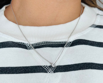 Cable Chain Diamond Asscher Cut Necklace in 14K Gold