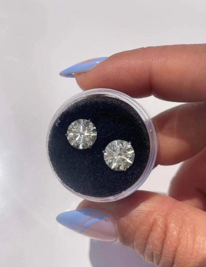 Four Prong Push Back Martini Stud Earrings in 14K Gold