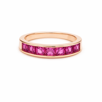 Pink Sapphire 14K Rose Gold Eternity Band Ring