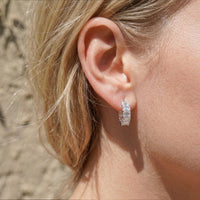 Day to Night Hoop Lab Diamond Earrings in 14K White Gold