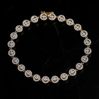 Round Cluster Diamond Bracelet in 14K Yellow Gold