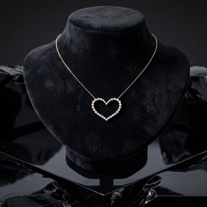 Heart Shape Pendant Necklace in 14K Yellow Gold