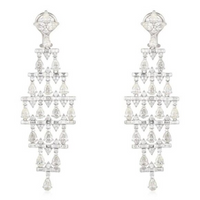 Luxury Pear Cut Baguette Diamond Dangle Earrings