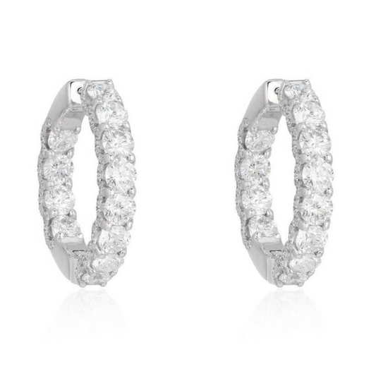 Radiant Bliss Round Huggies Earrings in 18K Yellow Gold