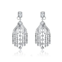 Round Multi Diamonds Earrings in 18K White Gold