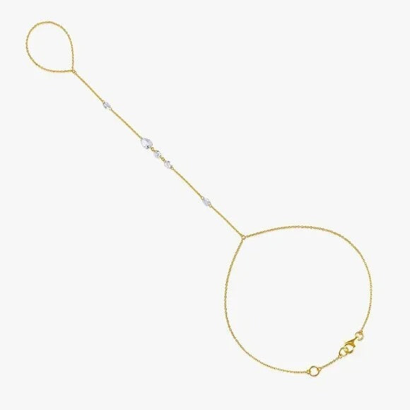 Starlight Connection Hand Chain in 14K Gold
