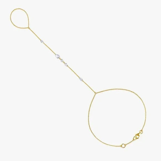 Starlight Connection Hand Chain in 14K Gold
