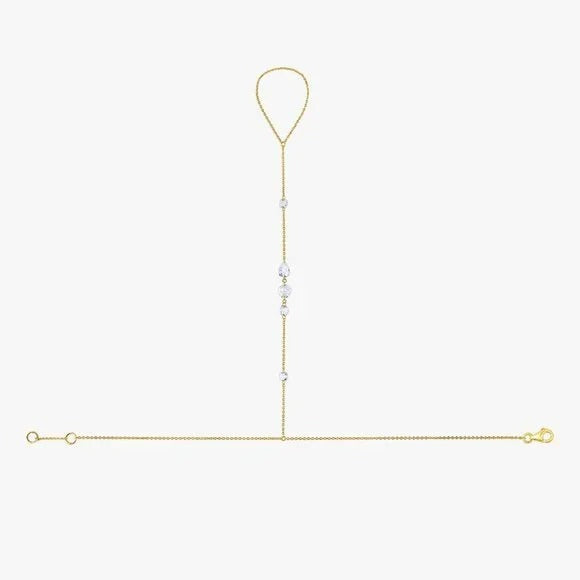 Starlight Connection Hand Chain in 14K Gold
