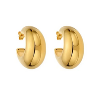 Moonlit Shine Diamond Hoop Earrings in 14K Yellow Gold