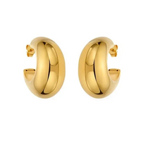 Moonlit Shine Diamond Hoop Earrings in 14K Yellow Gold