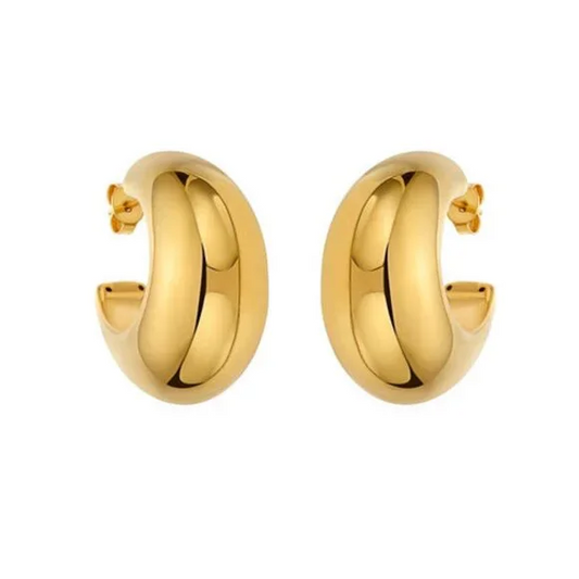 Moonlit Shine Diamond Hoop Earrings in 14K Yellow Gold