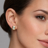 Gorgeous Baguette Diamond Stud Earrings in 14K Yellow Gold