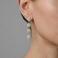 Natural Joint Stud Diamond Earrings in 18K Yellow Gold