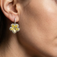 Iridescent Flow Diamond Drop Earrings in 18K Yellow Gold