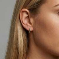 Emerald Hoop Findings Earrings in 18K Yellow Gold