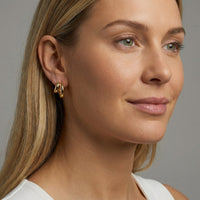 Double Round Hoop Earrings in 14K Yellow Gold
