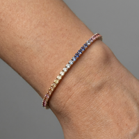 Spectrum Sapphire 14K Gold Tennis Bracelet