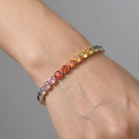 Spectrum Radiance Sapphire 14K Yellow Gold Tennis Bracelet