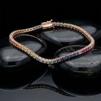 Spectrum Sapphire 14K Gold Tennis Bracelet