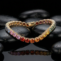 Spectrum Radiance Sapphire 14K Yellow Gold Tennis Bracelet
