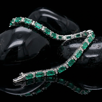 Sophisticated Emerald & Diamond 14K White Gold Bracelet